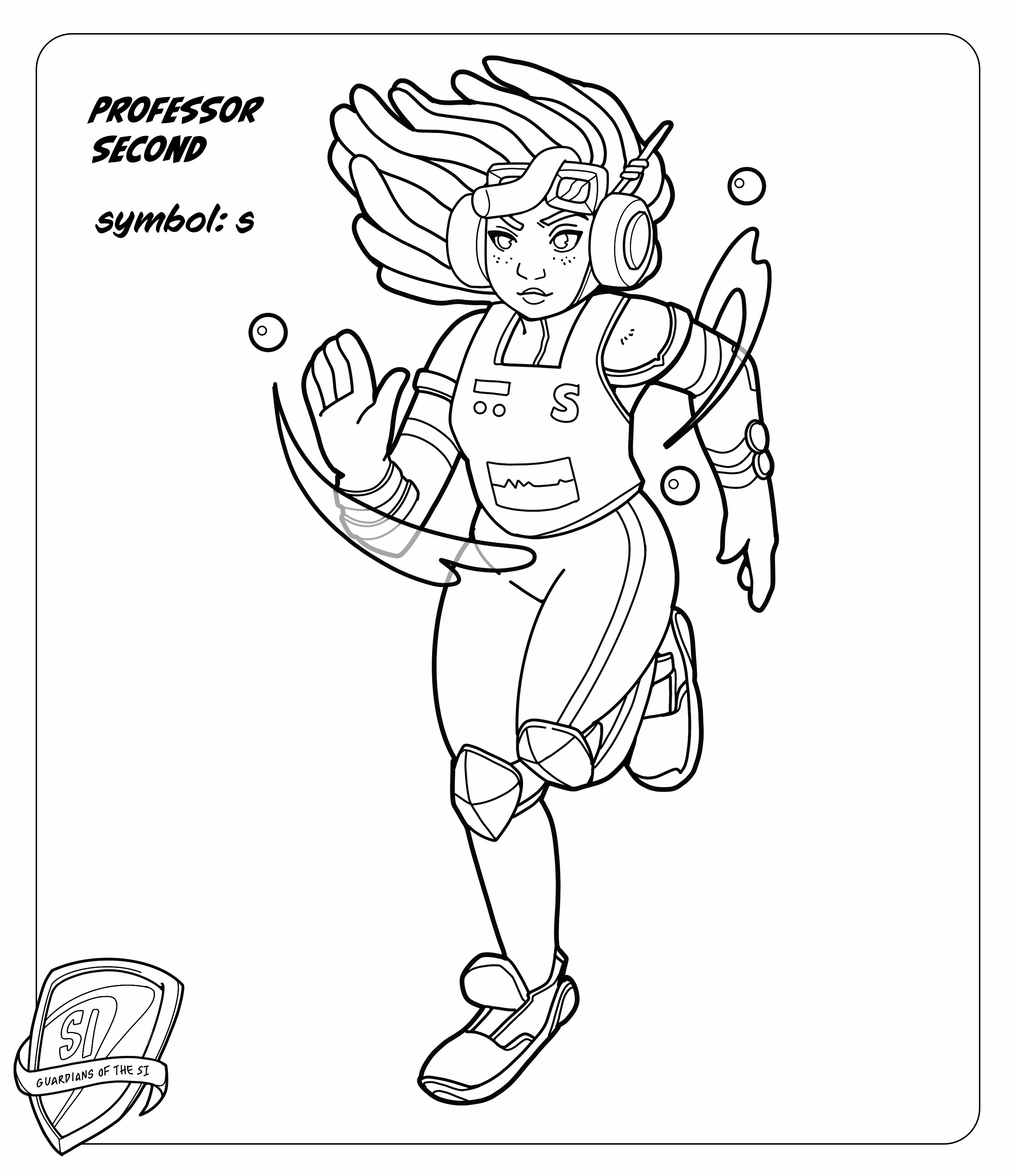 Professor Second is running with her hair flying in the wind. 