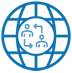 World icon with people and directional arrows