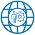 World icon with person and gear