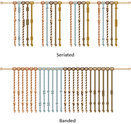 Seriated and Banded khipu samples.