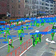 Displays an image from the Boston Marathon with Spectronn's tech overlaid.