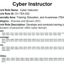 NICE Cyber Instructor Description
