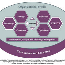 The Baldrige Education Criteria for Performance Excellence Overview consists of the six categories (Organizational Profile, Leadership, Strategy, Customers, Measurement, Analysis, and Knowledge Management, Workforce, Operations, and Results).