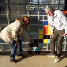 Magdalena Navarro and Bill Gadzuk with the Chart of the Radionuclides