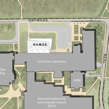 Site plan for the Center of Excellence in Nano Mechanical Science and Engineering at the University of Michigan.