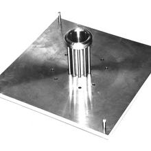 Square of steel with round structure in the middle
