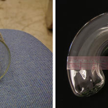 Side-by-side of two see through containers