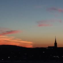 August sunset over Manchester, NH
