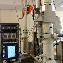 Picture of transmission electron miroscope and control panel.