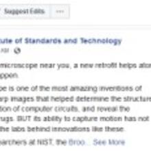 NIST Facebook post for the stroboscopic TEM