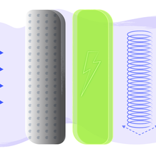 Neutrons pass through a wall and fly through a magnetic field, which changes the spin angle of the neutrons. A coiled solenoid measures the angle change.