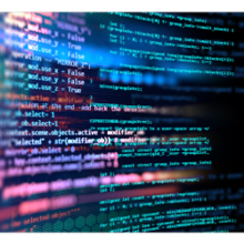 image of coding data on a screen
