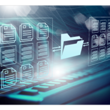 image of laptop uploading and perusing through files