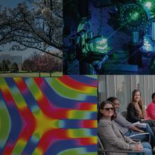 Collage of NIST campuses, staff at work, and research images