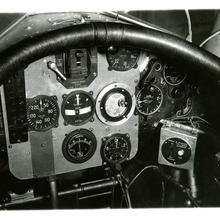 Historical photo shows complex cockpit control panel