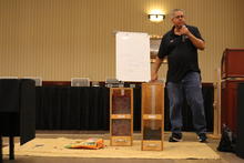 David speaking at mulch and soil training 