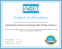 IACET certification of accreditation