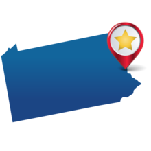 coherent pennsylvania state star graphic with pin on easton