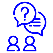 Icon showing two people communicating