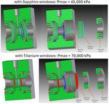 Differences in the assembly using titanium windows vs. sapphire windows