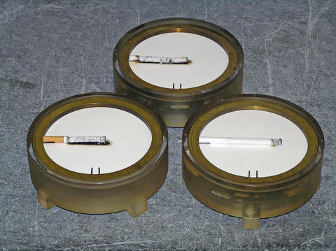 Picture of the results of the Standard Test Method for Measuring the Ignition Strength of Cigarettes (ASTM E2187)