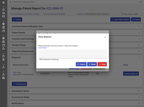 Deny request screenshot.