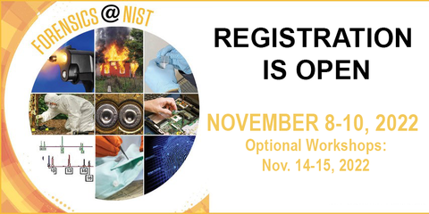 FORENSICS@NIST event banner with event dates