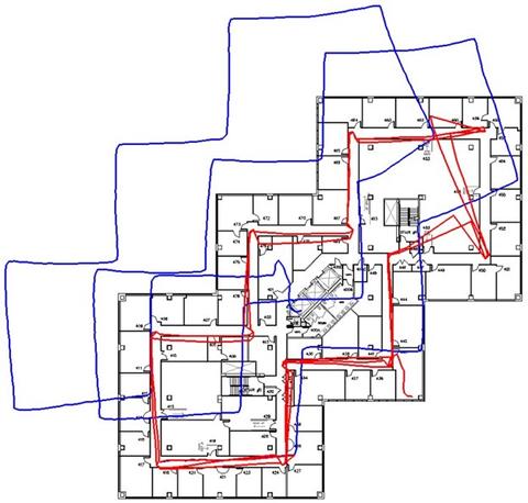 Map demonstrating performance of location path