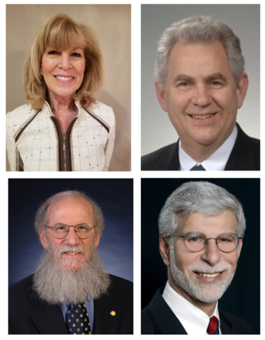 portraits of one woman and four men