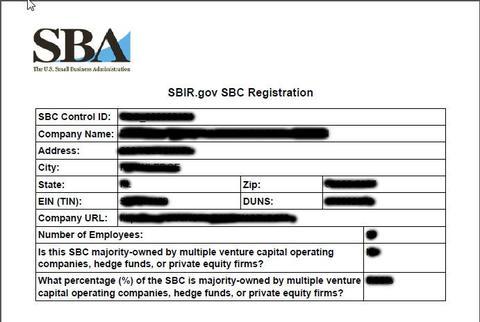 Registration confirmation example