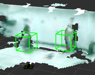 Figure 4: Example of real-world autonomous human detection and positioning on the map (photo 2)