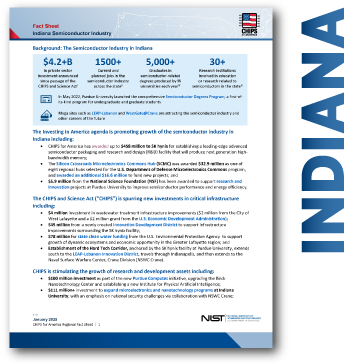 Fact Sheet thumbnail image for Indiana Semiconductor Industry