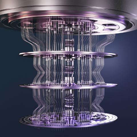 Close up of a quantum computer