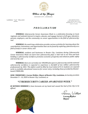 Bossier City Louisiana Proclamation Image