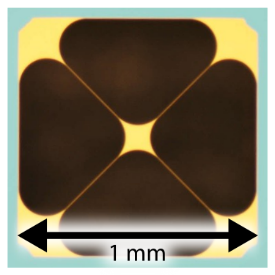 Optical microscope image of a silicon nitride trampoline pressure sensor