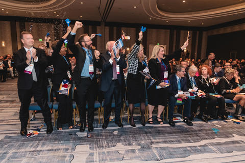 Fans cheer at the 36th Baldrige Award ceremony.