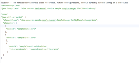 The nodes key in the config file that defines a sample changer