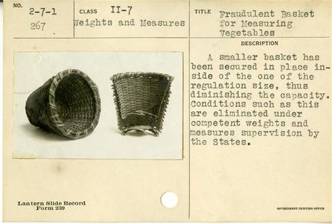 Fraudulent Basket for Measuring Vegetables with False Bottom