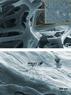 image of foam coating used to reduce flammability of furniture