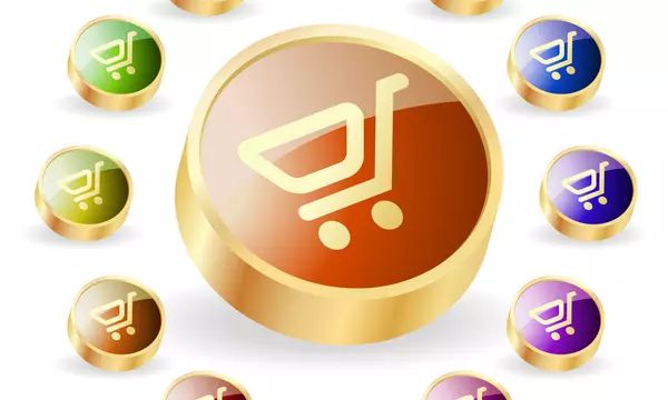 Shopping button. Vector collection.