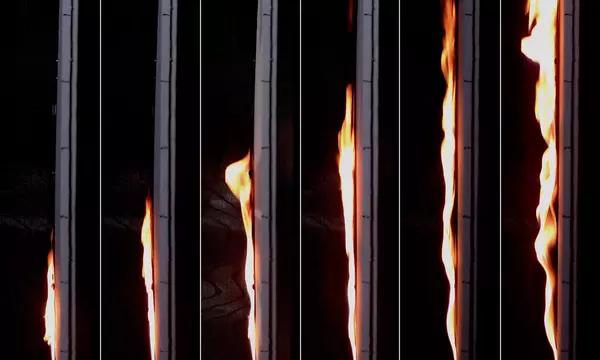 Timelapse of intermediate flame spread test