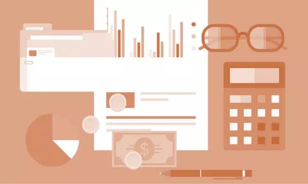 light orange background with darker orange pattern of icons on top of it