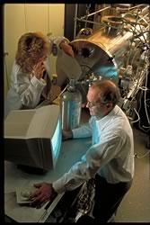 Research chemists Angela Hight Walker and Richard Suenram