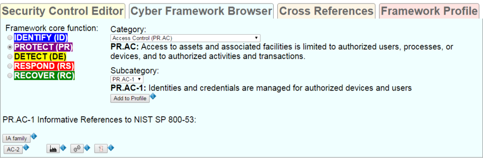 Cyber Framework Browser tab