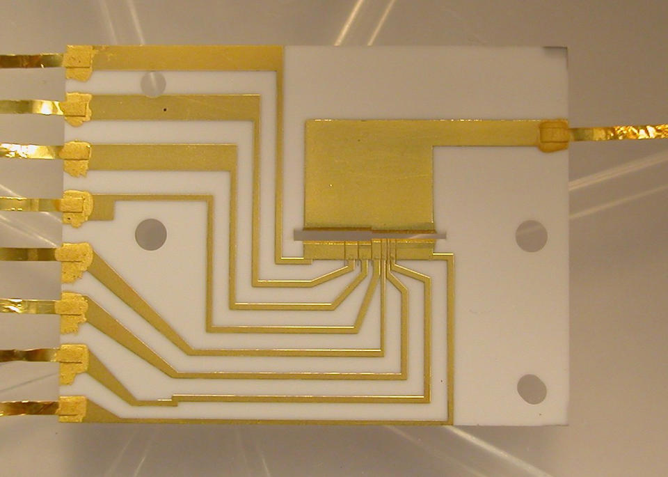 Photo of a gold ion trap