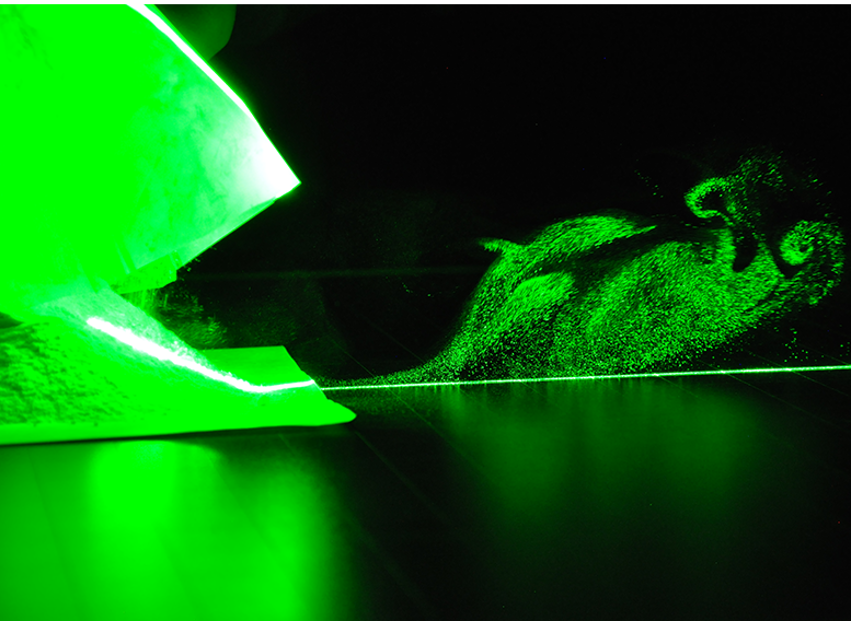 Photo of Particulate spread during the weighing of drug evidence