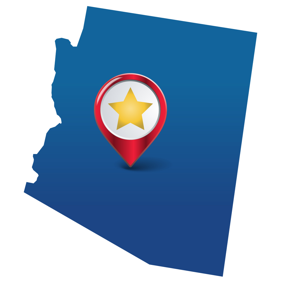 Star pinpoint on Phoenix, Arizona