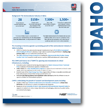 snippet of idaho fact sheet page 1