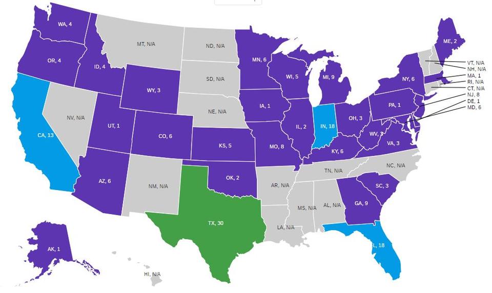 Implementers by State as of Sept 3, 2024