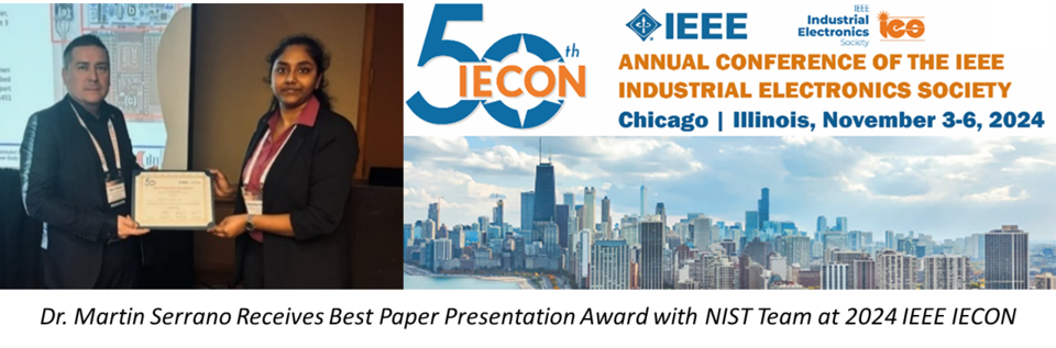 Dr. Serrano and team receive best paper presentation award at 2024 IEEE IECON international conference